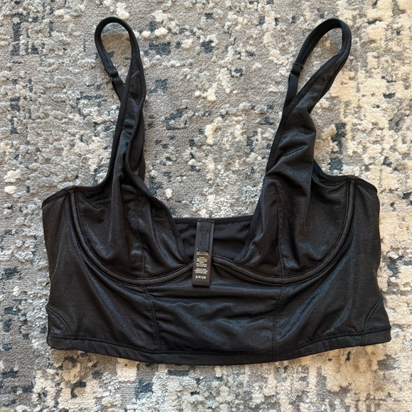 SKIMS Tops - Skims Black Glissenette Corset Bra Bralette